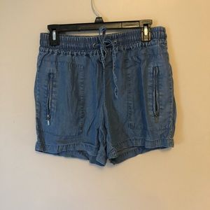 tie jean pattern shorts